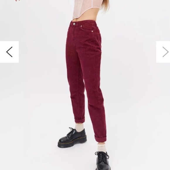 NWT Burgundy corduroy high-rise “mom” pants BDG Urban Outfitters - Picture 4 of 12